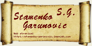 Stamenko Garunović vizit kartica